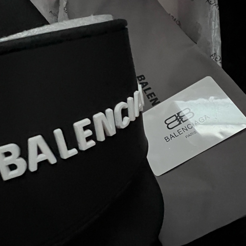 Balenciaga Black and White Leather Footwear